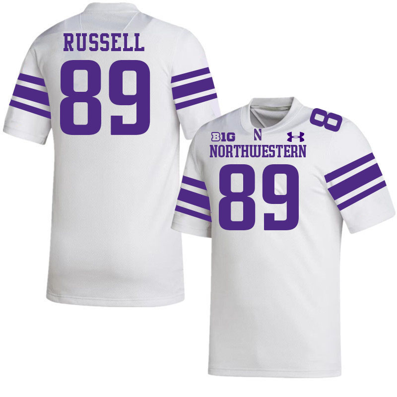 Northwestern Wildcats #89 Cam Russell College Football Jerseys Stitched-White